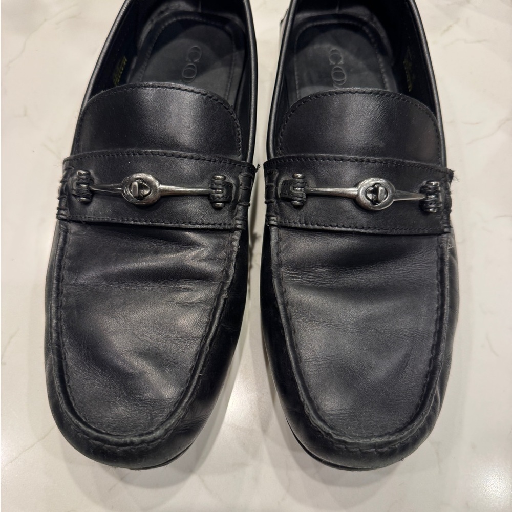 Black Coach Leather Loafers